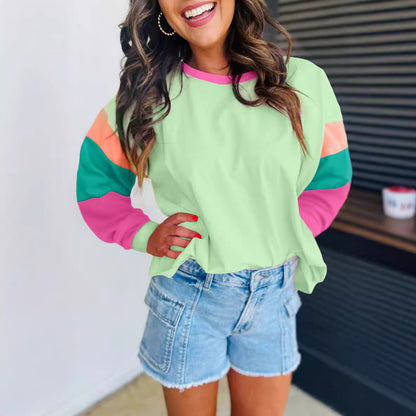 Women's casual sweatshirt with contrasting sleeves NOVAE