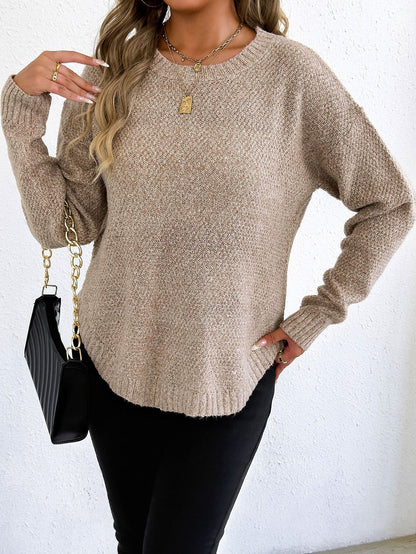 Women's casual knit sweater with high-quality textured pattern NOVAE