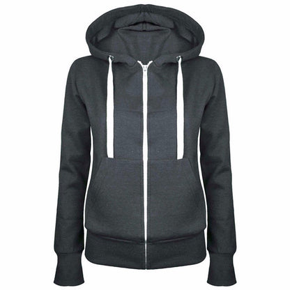 Women's sporty hooded jacket with practical pockets and zipper NOVAE