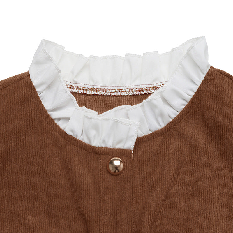 Women's midi dress with elegant button placket, 4-piece pockets and classic collar NOVAE