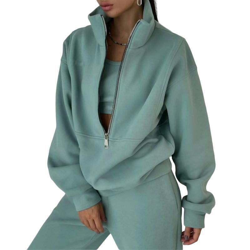 Women's sweatshirt with high collar and zipper NOVAE