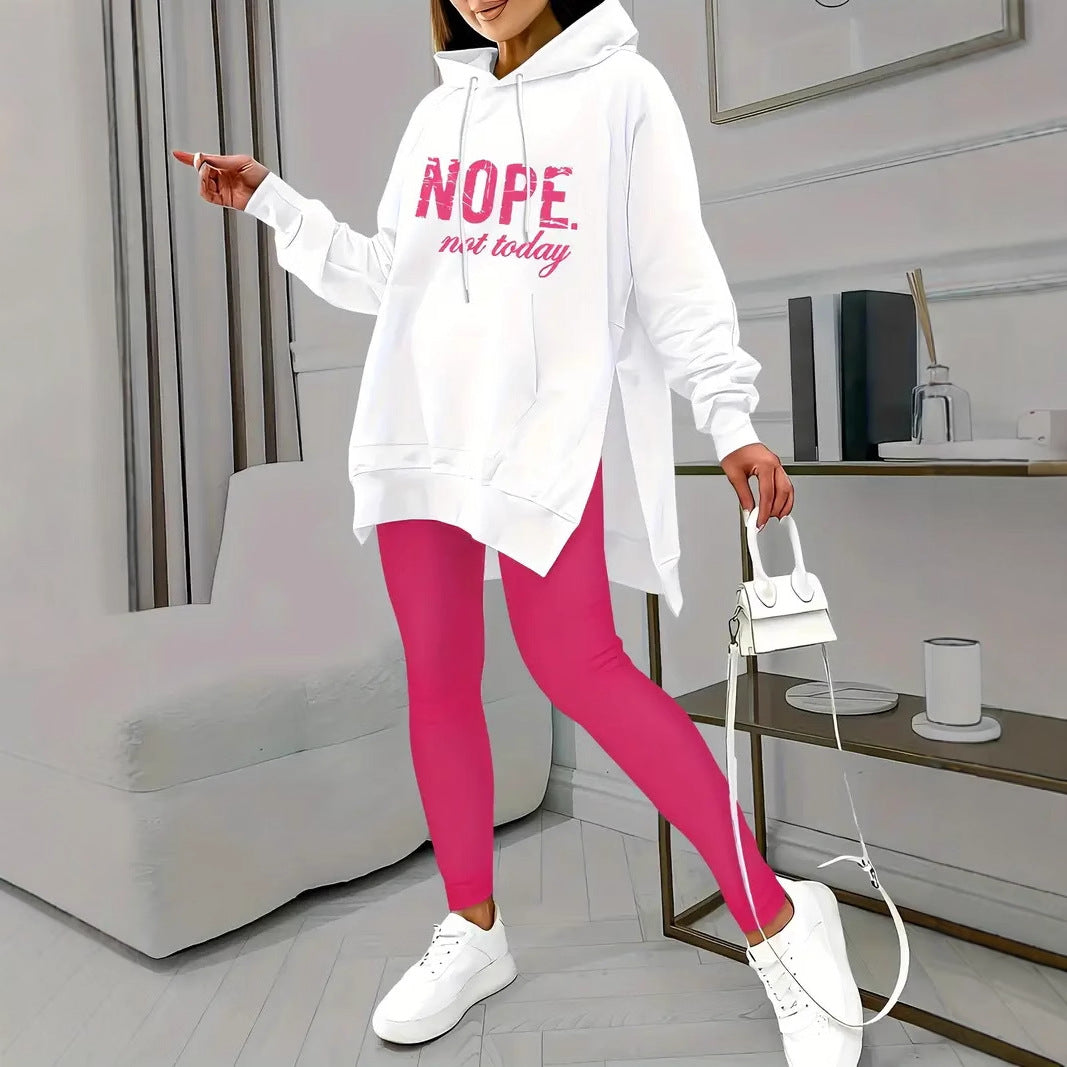 Women's oversized hoodie with creative lettering and a relaxed fit NOVAE