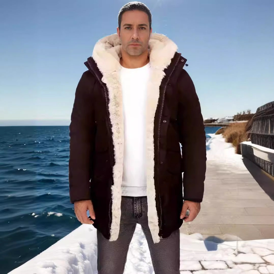 Women's warm outdoor jacket with faux fur lining and large pockets NOVAE