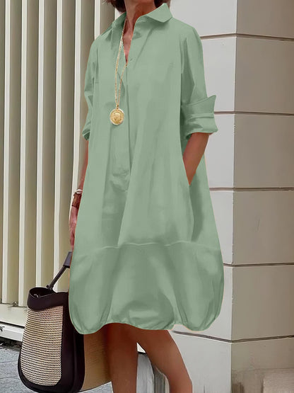 Women's Casual Shirt Dress with Wide Hem NOVAE