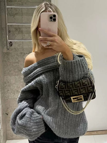 Women's Oversized Pullover with Textured Design NOVAE