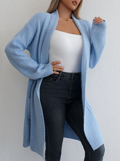 Women's chunky knit cardigan with open front and fashionable knit design NOVAE