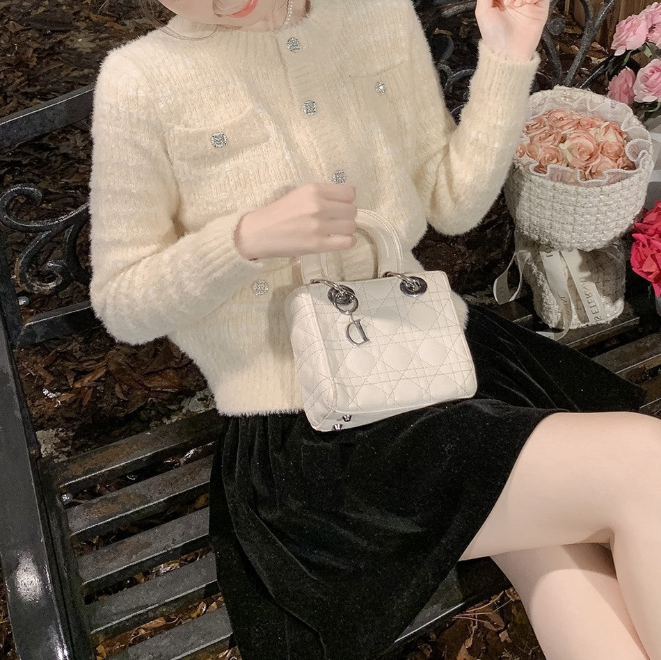 Women's cardigan with pockets and decorative buttons NOVAE