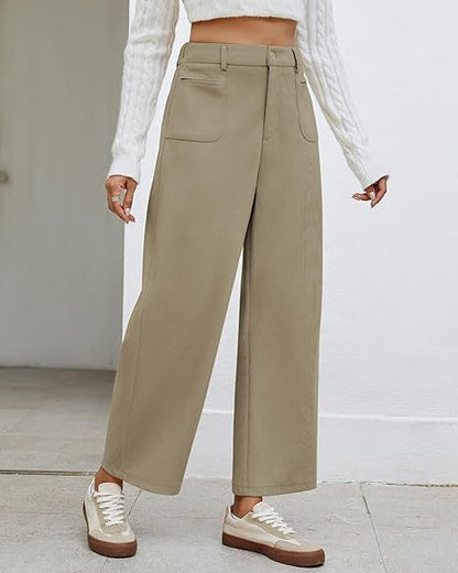 Women's wide-legged leisure trousers with practical pockets NOVAE