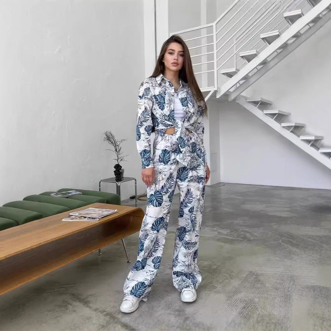 Women's casual leisure lounge set with floral pattern NOVAE