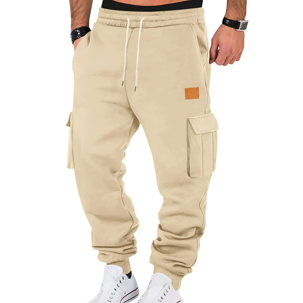 Men's cargo jogging pants with elastic waistband and practical pockets NOVAE