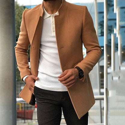 Men's modern blazer with a straight cut and elegant stand-up collar NOVAE