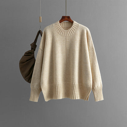 Women's Oversized Knit Sweater with Ribbed Cuffs NOVAE