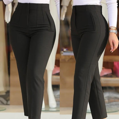 Women's High-Waisted Slimming Pant with Decorative Stitching Details NOVAE