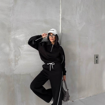 Women's tracksuit with high collar and wide cut NOVAE