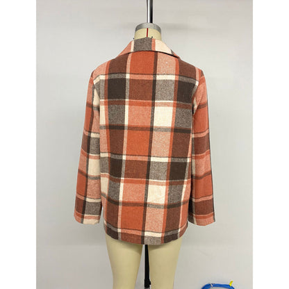 Women's Checked Blazer in Soft Wool Blend NOVAE