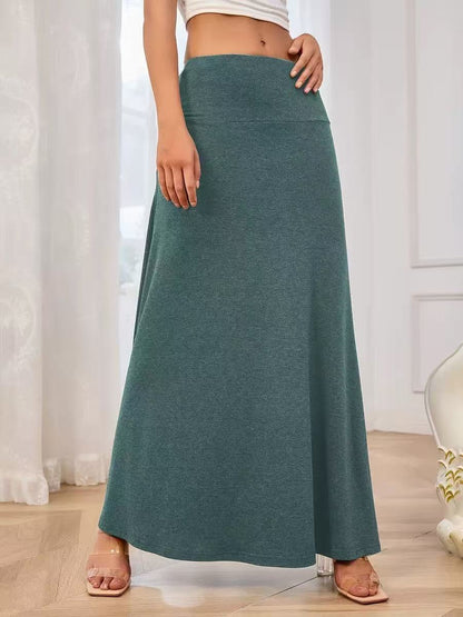 Women's maxi skirt made of soft stretch material with a high waistband NOVAE