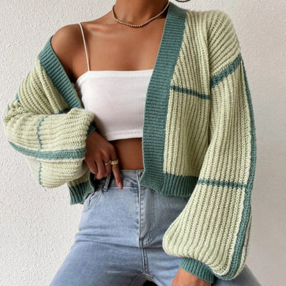 Women's Oversized Knit Cardigan with Voluminous Sleeves NOVAE