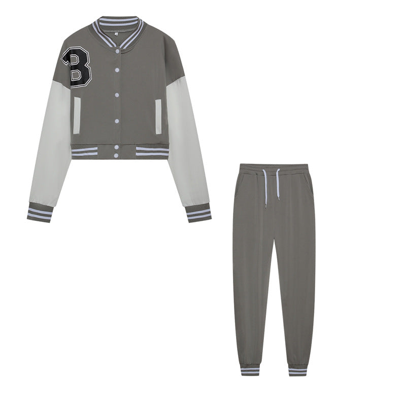 Women's sporty set consisting of a cropped jacket and jogging pants NOVAE