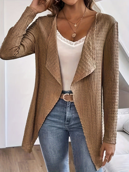 Women's elegant jacket with a relaxed cut and textured fabric NOVAE