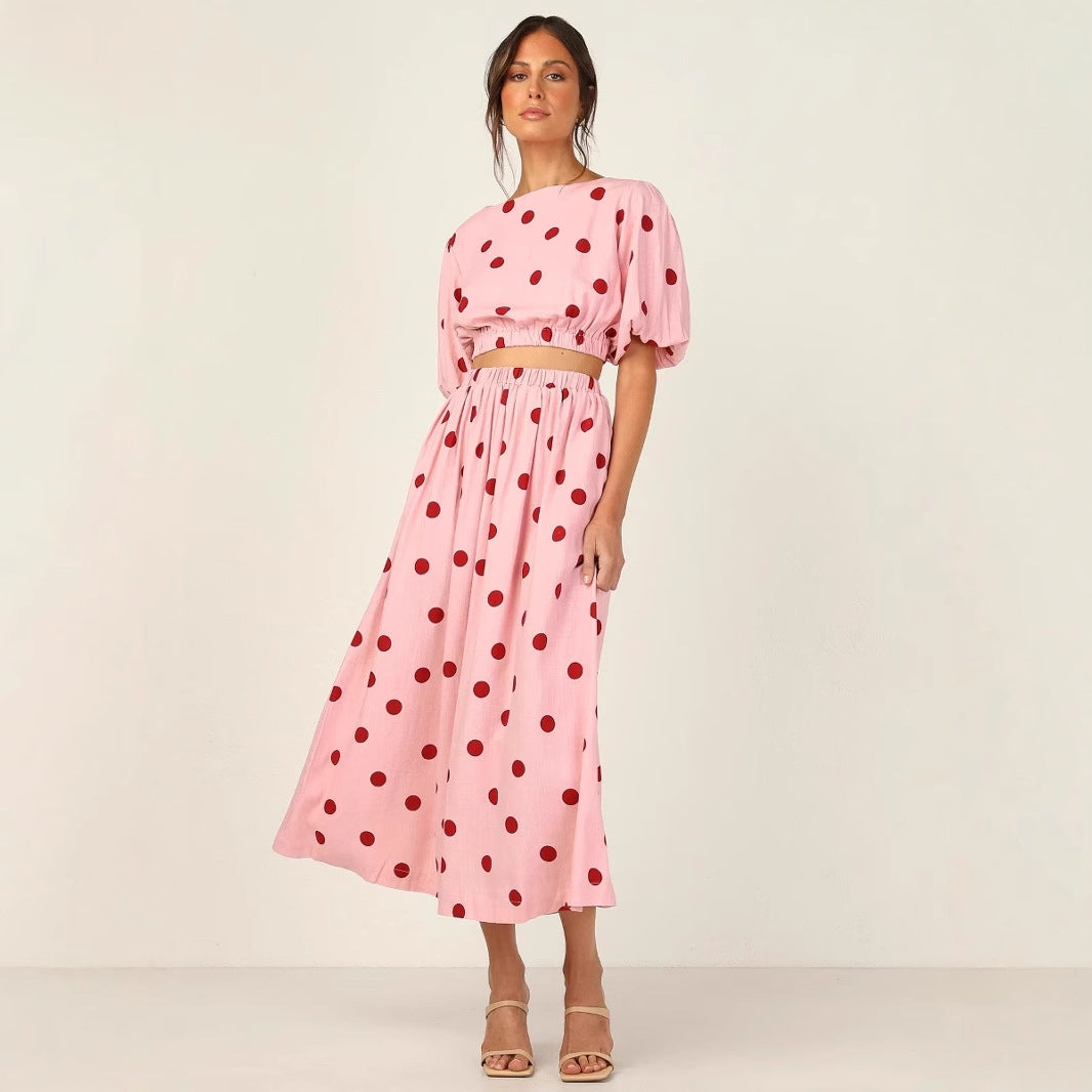 Women's maxi dress with elasticated waist and voluminous sleeves NOVAE