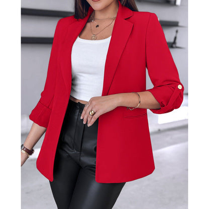 Women's tailored blazer with a highly fashionable cut and asymmetrical sleeves NOVAE