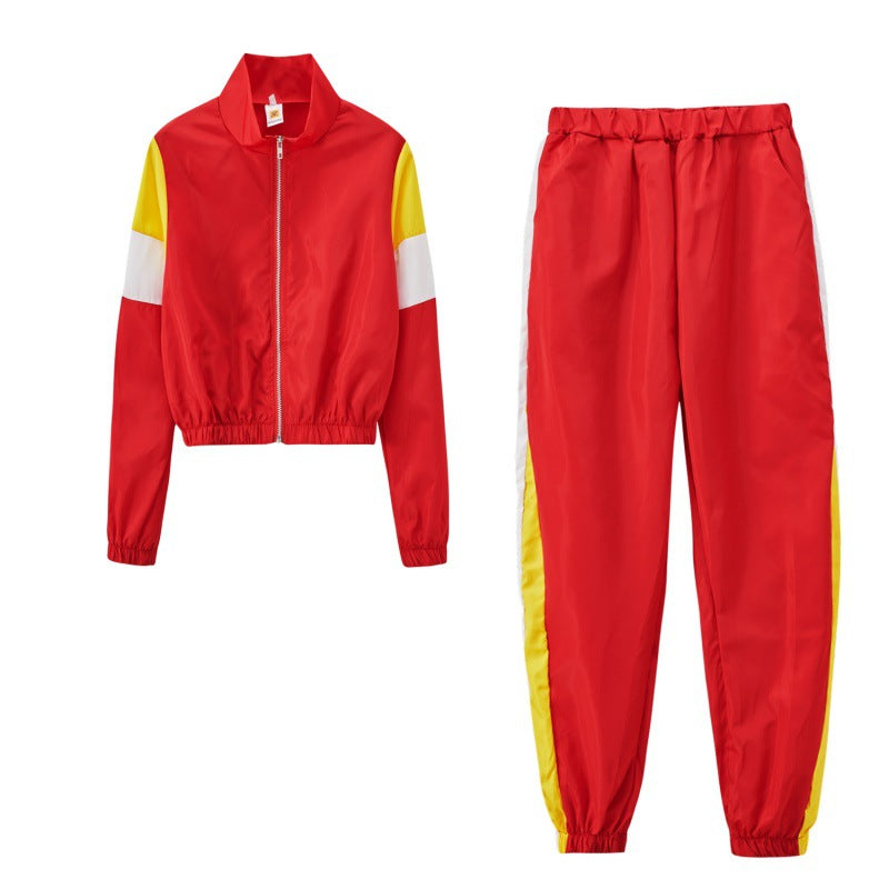 Women's sporty tracksuit with colorblock design and elastic waistband NOVAE