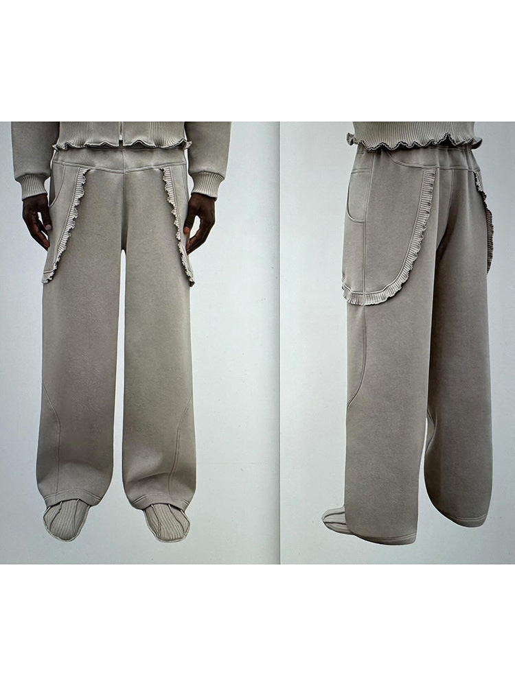 Women's Comfortable Lounge Trousers with Ruffle Details NOVAE