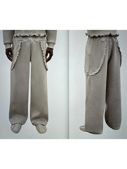 Women's Comfortable Lounge Trousers with Ruffle Details NOVAE