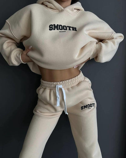 Women's casual sweatpants set with hood and elastic waistband NOVAE