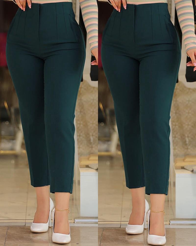 Women's High Waist Suit Trousers with Elegant Pleats NOVAE