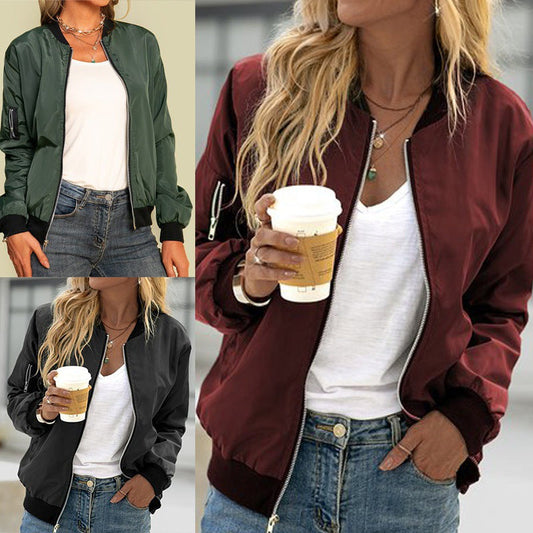 Women's trendy bomber jacket with practical side pockets NOVAE
