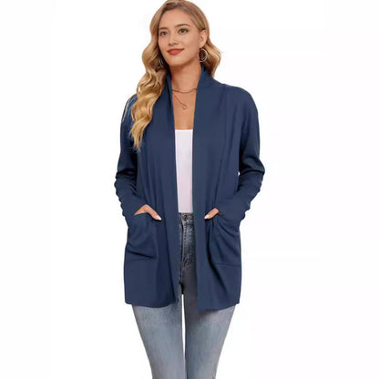 Women's casual long cardigan with pockets NOVAE