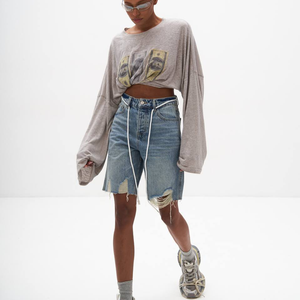Women's oversized sweatshirt with creative front print and casual cut NOVAE