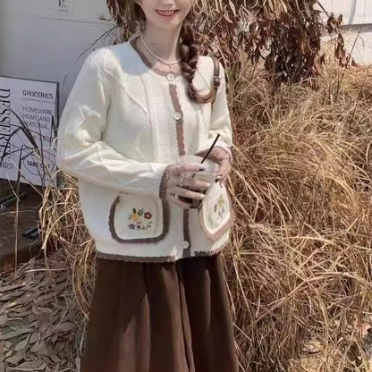 Women's cardigan with floral pattern NOVAE