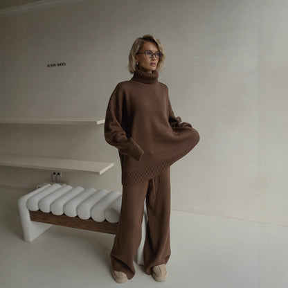 Women's cozy oversized sweater with high collar NOVAE