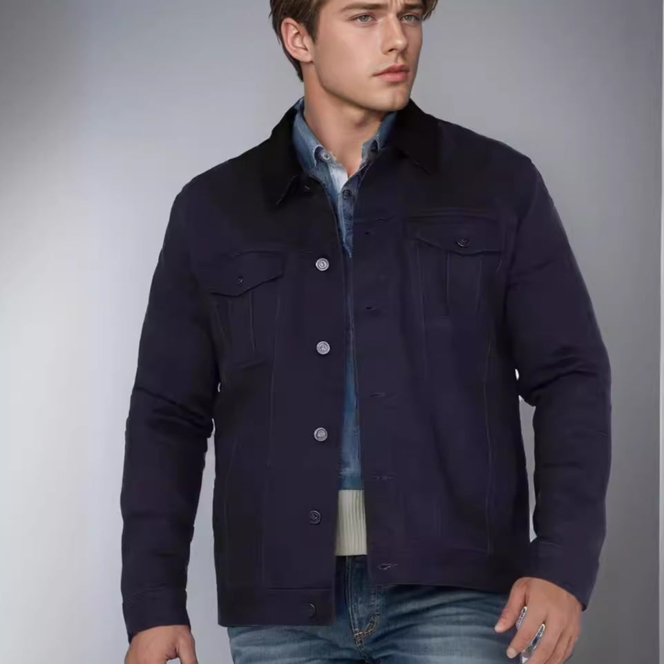 Men's classic-style denim jacket with practical pockets NOVAE