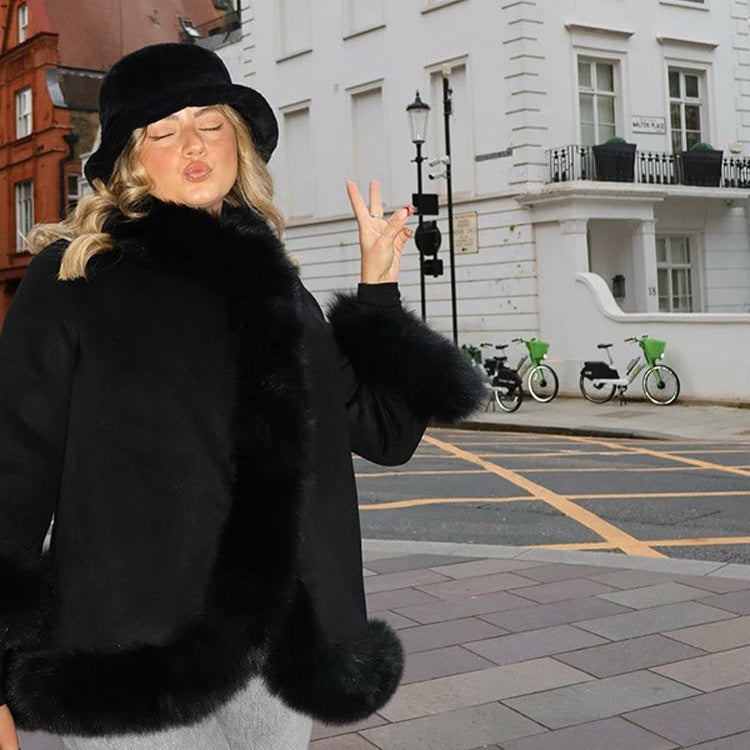 Women's luxurious fur jacket with soft lining and elegant details NOVAE