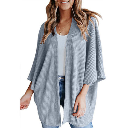 Women's casual waffle-knit cardigan NOVAE