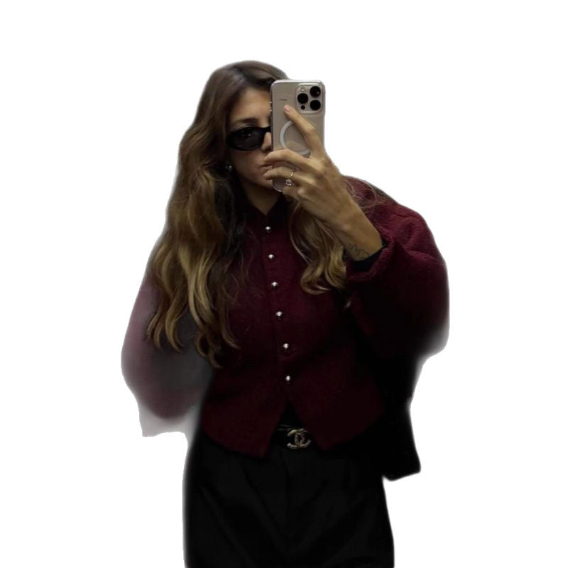 Women's fashionable cardigan with eye-catching buttons NOVAE