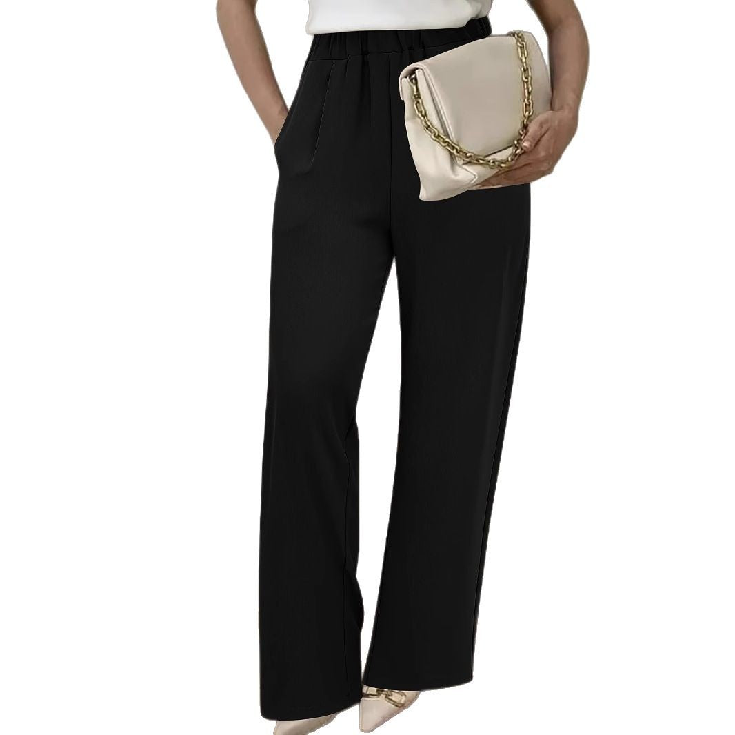 Women's elegant wide pleated trousers NOVAE