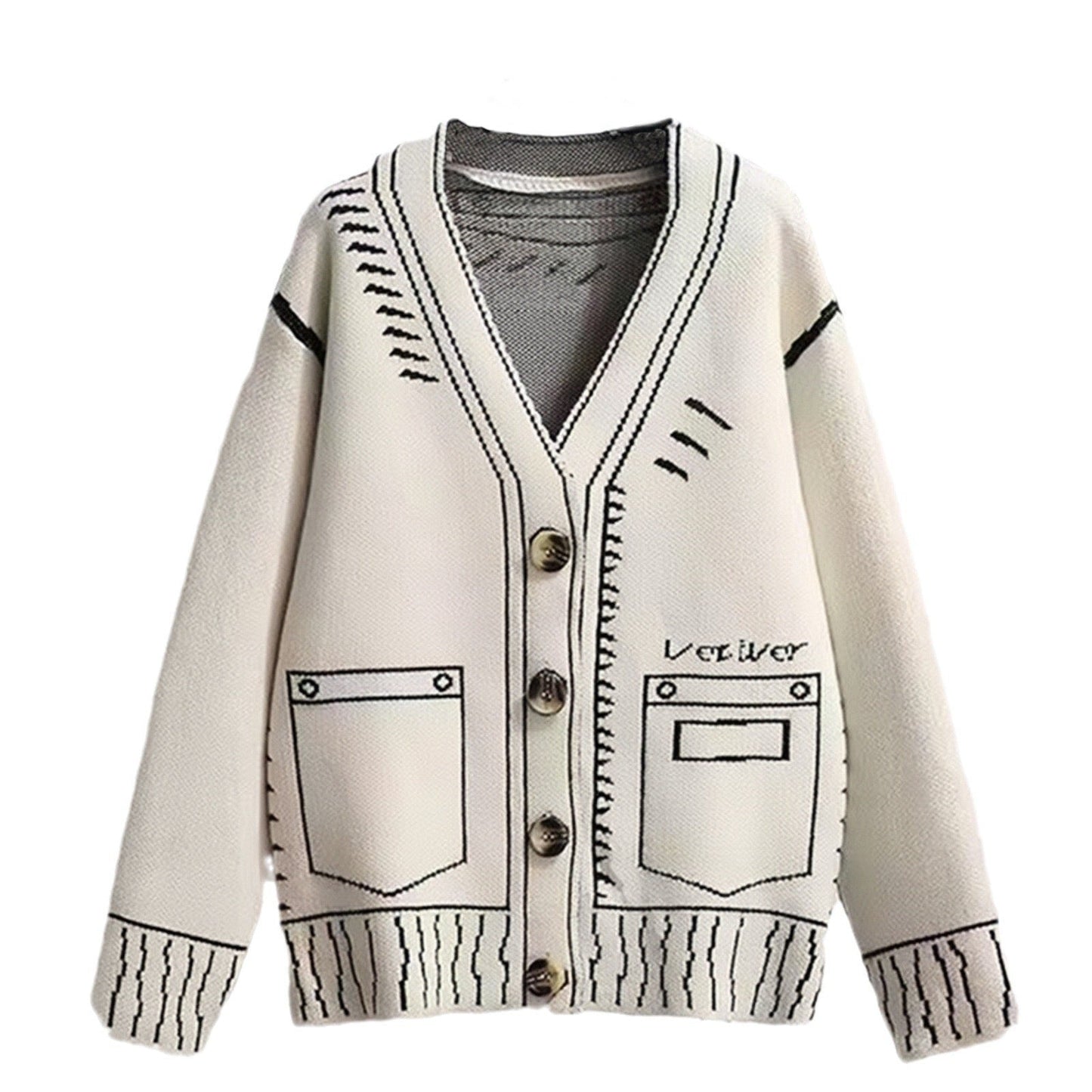 Women's cardigan with creative design and high-quality buttons NOVAE