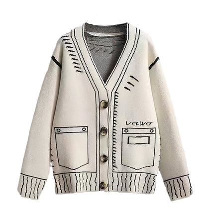 Women's cardigan with creative design and high-quality buttons NOVAE