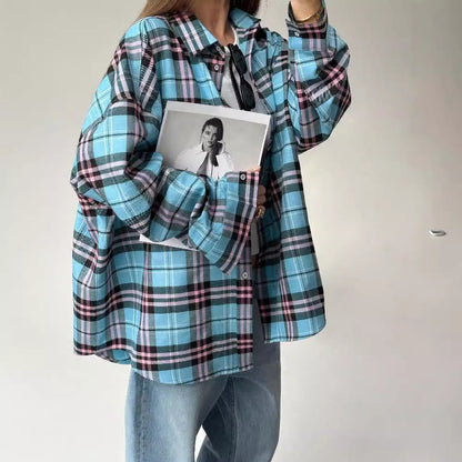 Women's Oversized Checkered Shirt NOVAE