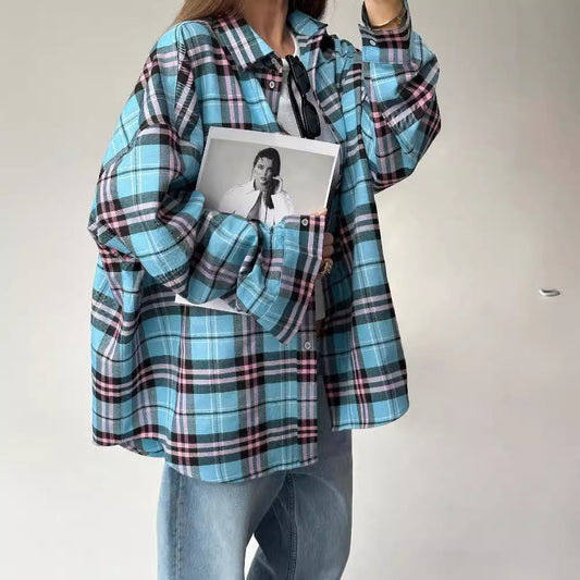 Women's Oversized Checkered Shirt NOVAE