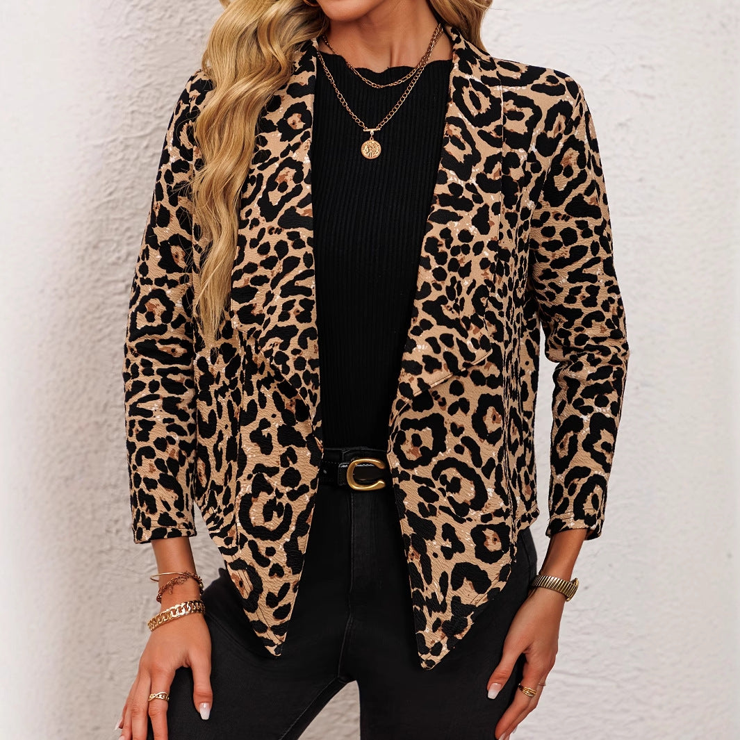 Women's fashionable animal print blazer jacket NOVAE