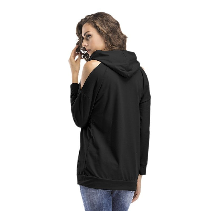 Women's sweatshirt with off-shoulder design and comfortable fit NOVAE