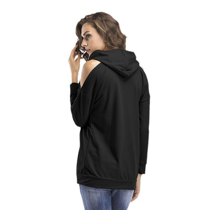Women's sweatshirt with off-shoulder design and comfortable fit NOVAE