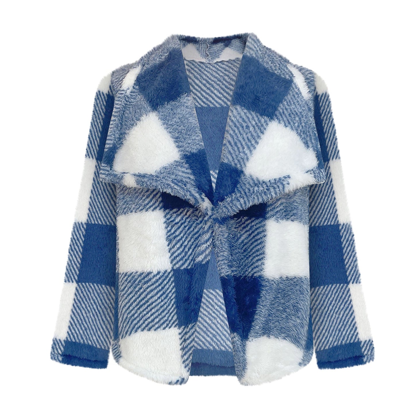 Women's Cozy Jacket in Checkered Design NOVAE