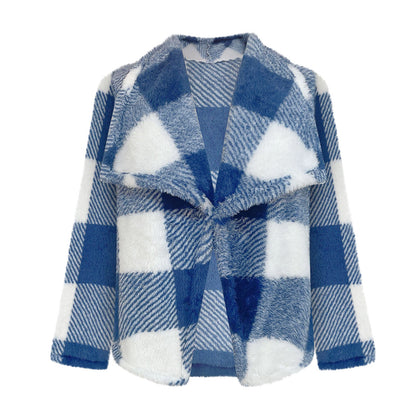 Women's Cozy Jacket in Checkered Design NOVAE