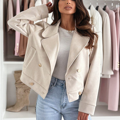 Women's Fashionable Oversized Biker Jacket in Soft Faux Suede NOVAE